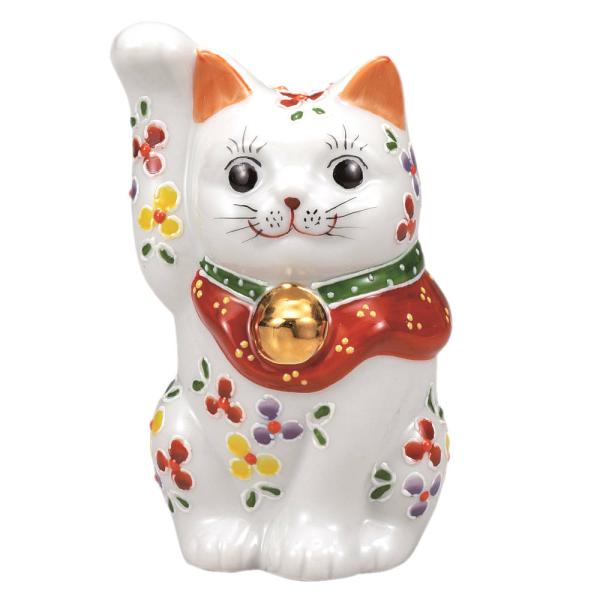 九谷焼 4号招き猫（右手金運招き猫）小花K9-1575 : 北山堂 - 通販