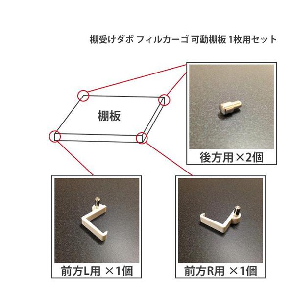（別途送料）永大産業住宅部品 シューズボックス・他パーツ：棚受けダボ　 フィルカーゴ可動棚板1枚用セット（SN-B3LH）(SN-B4RH)（SN-B82）