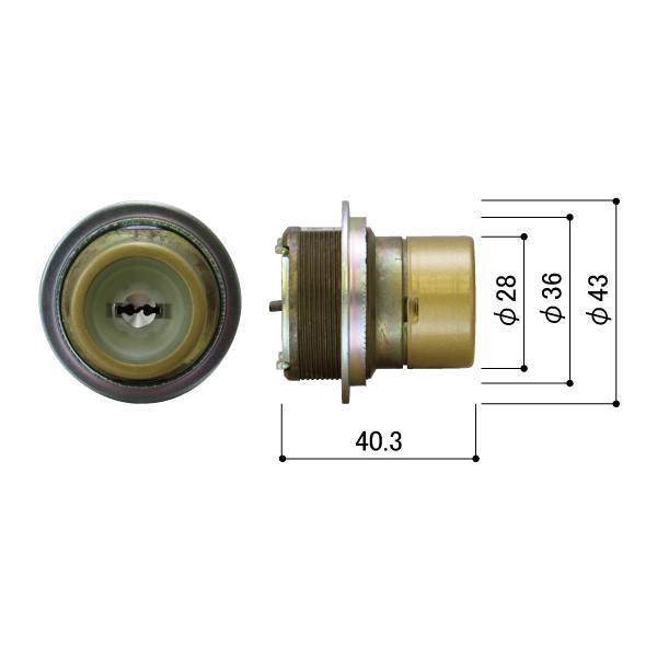 YKKAP交換用部品 交換用シリンダー(HH-3K-15735) HH3K15735 B7HHW-HH3K15735 玄関ドア 鍵穴 MIWA URシリンダー錠 シリンダーキー ドア錠 上下2個セット 正規品