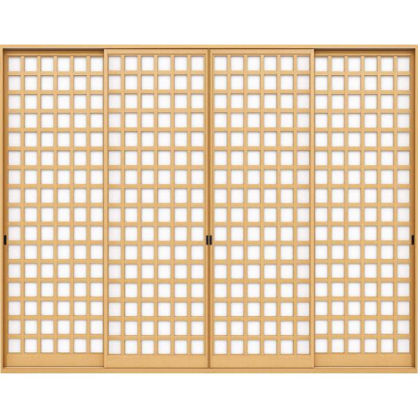 YKKAP スマエル 新和風 間仕切障子 引違い戸 [ 4枚建 ] ( 紙貼障子 ) 枡格子 【 障子のみ 】 ： 幅3183〜3947mm×高1505〜1999mm(UW×UH)