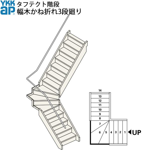 Ykkap階段 箱型かね折れ階段 幅木かね折れ3段廻り W12サイズ Boxbh3 Steps3 ノース ウエスト 通販 Yahoo ショッピング