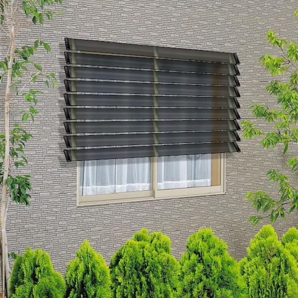 YKKAP窓まわり 目隠し ウインバイザー ポリカタイプ：[幅1420mm×高765mm]　YKK　YKK目隠し　防犯　サッシ　アルミサッシ　目隠し　日除け　日よ