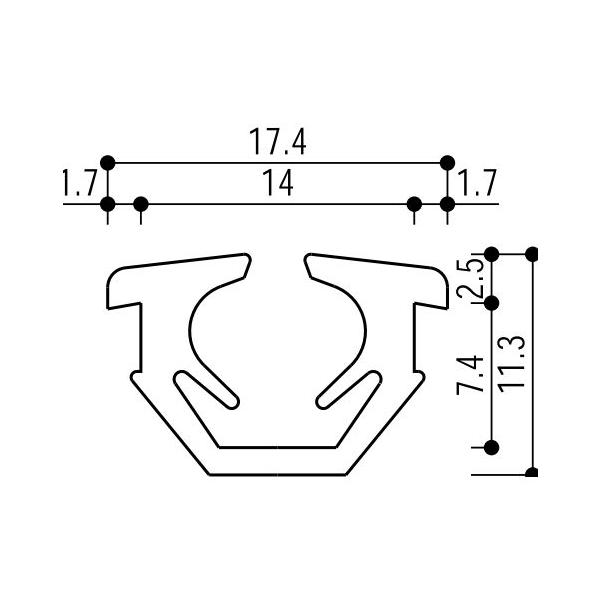 YKKAP窓サッシ 部材 ガラスビート カット品：14ｍｍ開口・ガラス厚5mm用(K-25041)1ｍ