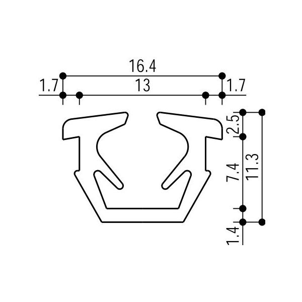 YKKAP窓サッシ 部材 ガラスビート カット品：14ｍｍ開口・ガラス厚6mm用(K-25042)1ｍ