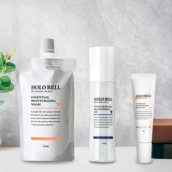 公式 Holobell ホロベル メンズ スキンケア フェイスケア３点セット 洗顔料 オールインワン化粧水 クリーム 男性用 乾燥肌 敏感肌 脂性肌 ニキビ肌 C Holo Bell 公式ショップ 通販 Yahoo ショッピング