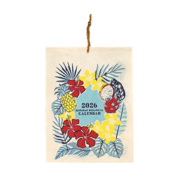 ※送料無料はメール便発送のみとなります。ネパールの手漉き紙を使ったハンドペイントのカレンダーです♪一年を通じて南の島の自然美を感じられる、ボタニカルアートカレンダー。壁に飾るといきなりハワイアンな空間に!ロクタ紙は虫などに強い性質を持ってい...