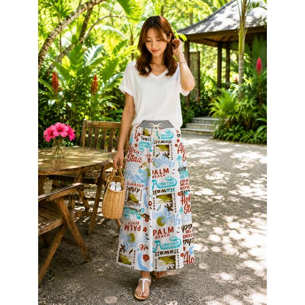 ロングスカート レディース ハワイアン 2026 新作 春夏 Hulalani