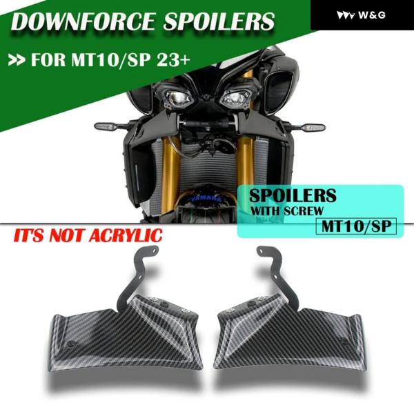 カーボンYAMAHA MT10 SP 2022 2023 2024 MT10 オートバイスポーツダウンフォースネイキッドフロントスポイラーエアロダイナミックウィングデフレクター カスタム パーツ アクセサリーProtective parts...