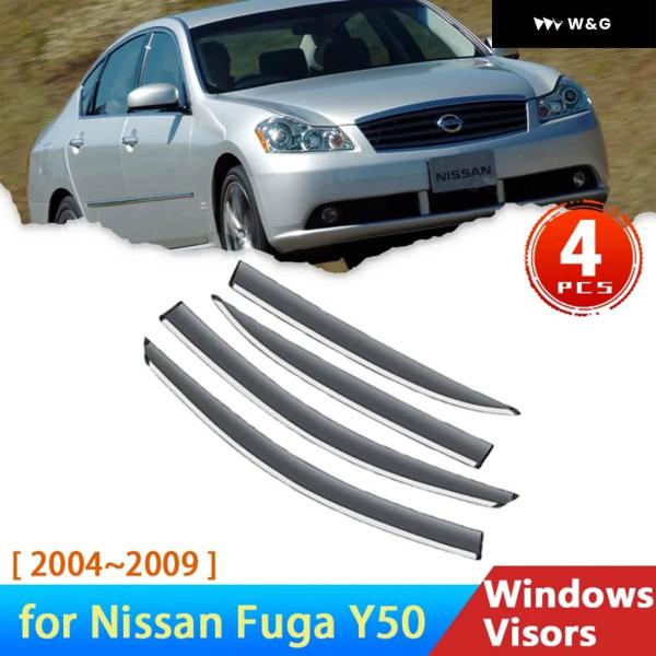 【並行輸入品】フロントガラス 日産 フーガ Y50 2004~2009 インフィニティ M35 45 アクセサリー 車 サイドウィンドウバイザー デフレクター 