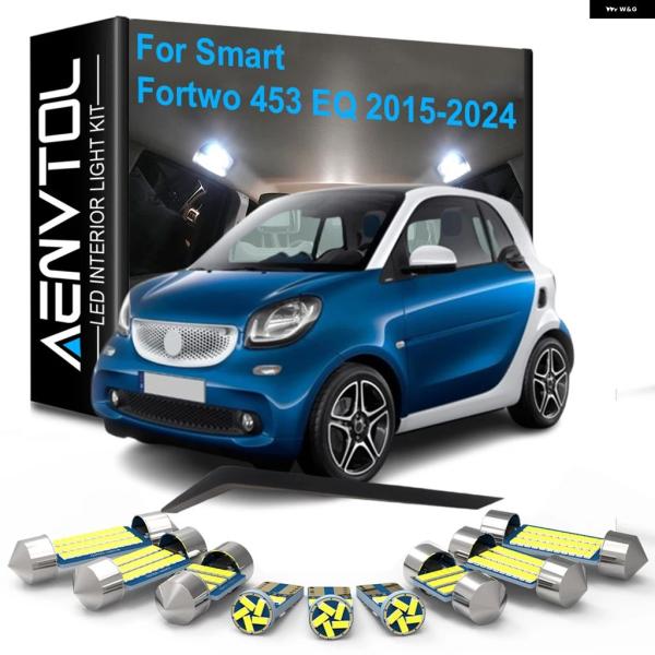 並行輸入品 8個車用LED室内灯 電球 CANBUS スマート フォーツー 453 EQ クーペ カブリオ 2015 - 24