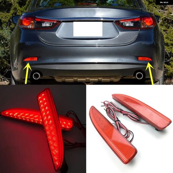 並行輸入品 リア バンパー リフレクター LEDライトテールブレーキ フォグランプ マツダ 6アテンザ2013-16レッド