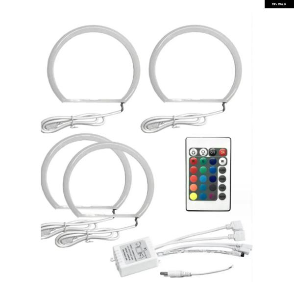 並行輸入品 BMW 3シリーズ E36 1990-2000 E46 ヘッドライト ランプ用 131MM マルチカラー RGB 車用エンジェルアイ LED ライト ハーフサークル ハロー