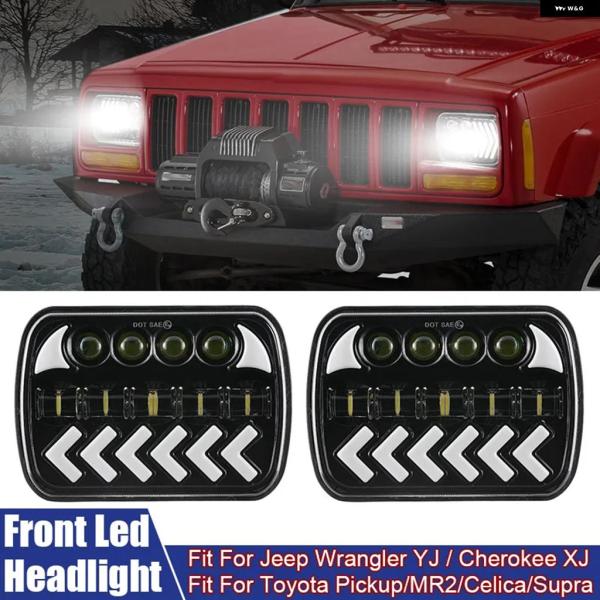 並行輸入品 7X6インチ 車用 LED ヘッドライト DRL ジープ ラングラー YJ 1986-1995 ジープ チェロキー XJ 1984-2001 トヨタ