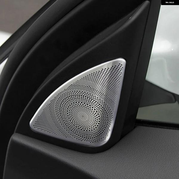 並行輸入品 ドアA ピラー ステレオ オーディオ スピーカー ネット カバー トリム アウディ A4 B8 2009-2016 ステンレス ステッカー