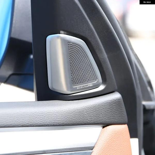 並行輸入品 BMW X5 F15 2014-2018 ステンレス シルバー カー オーディオ スピーカー ツイーター カバー トリム ステッカー インテリア 車