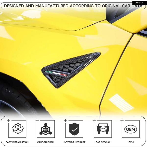 並行輸入品 3 スタイル カーボン 車体サイドエアフェンダーベント トリム ランボルギーニ ウルス 2018-2023 フェンダー スポイラー フレーム カバー