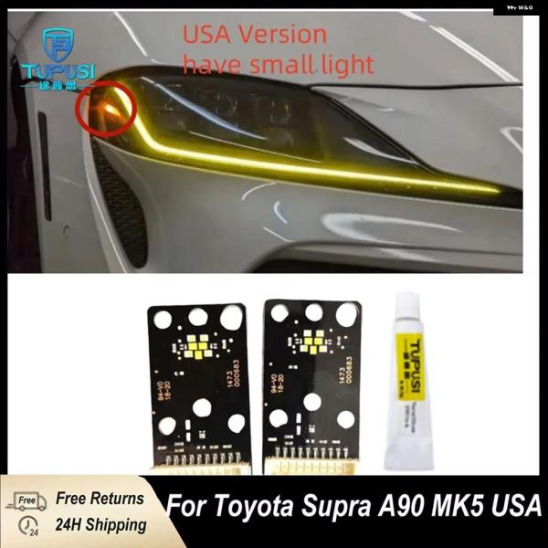 並行輸入品 トヨタ A90 A91 スープラ LED ヘッドライト デイタイム ランニングライト モジュール イエロー DRL ボード エンジェル 2個 202