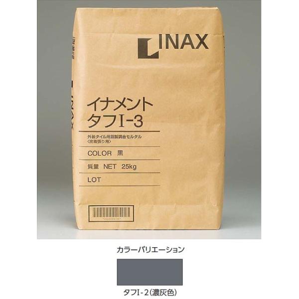 LIXIL(INAX) 外装用張り付け材 イナメントタフ1-25kg/2(濃灰色)