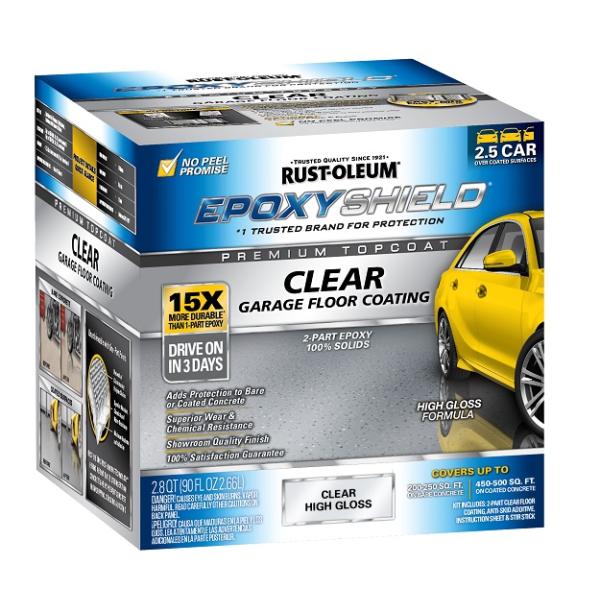 エポキシシールド プレミアムクリア・コーティングキットで輝くガレージ床へ
