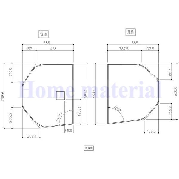 TOTO 送料無料 お風呂のふた 風呂ふた 2枚割りフタ KA120STD TOTO 送料無料 お風呂のふた 風呂ふた 2枚割りフタ KA120STD
