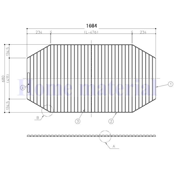 TOTO お風呂のふた 風呂ふた シャッター式 巻きふた 1100 楕円浴槽用