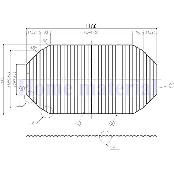 TOTO お風呂のふた 風呂ふた シャッター式 巻きふた WB 1200 楕円浴槽