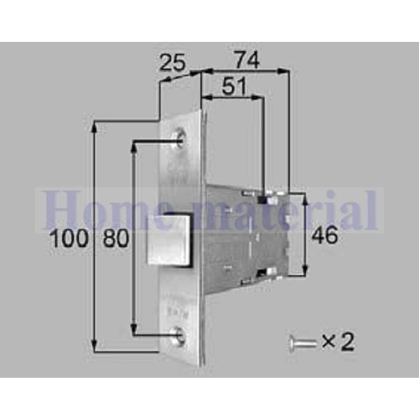 LIXIL（リクシル） トステム ドア 箱錠 商品コード FNMZ225 1Set (MIWA