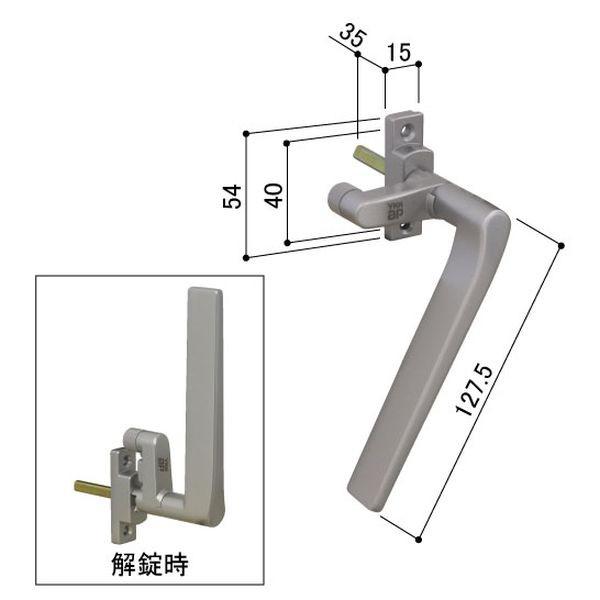 在庫有 送料込み YKK 防音サッシCHC グレモンハンドル（召合せ）グレモンハンドル（取付ねじ付） 4枚建用 DGHHW-HH4K10430：ダークグレイ
