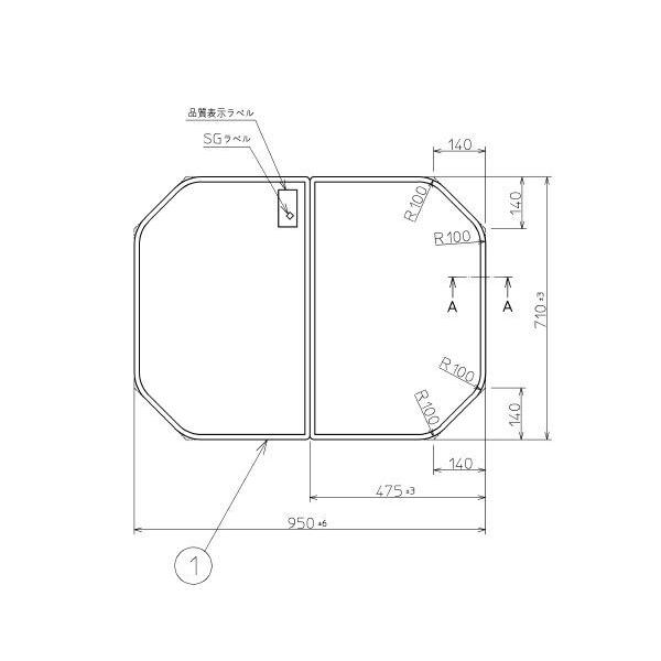  Ĉӂ TOTO Cӂ gݍ킹 g݂ӂ OF950×710mm PCF1001R #N11 gg
