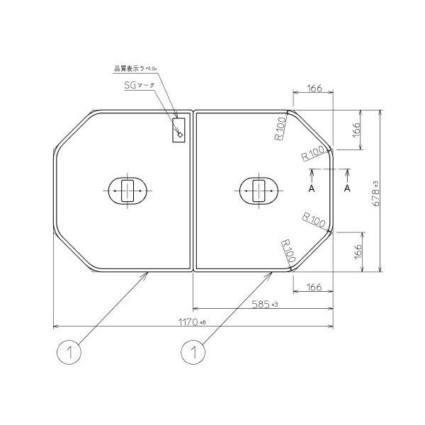 Ĉӂ TOTO Cӂ yʌyʔctgݍ킹 g݂ӂ OF1170×680mm PCF1220N #N11 (֕i PCF1220R#NW1 j gg