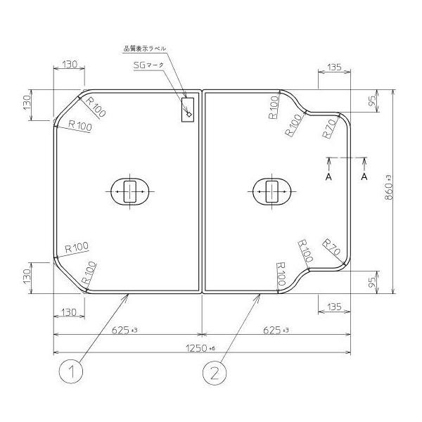  Ĉӂ TOTO Cӂ yʔctgݍ킹 g݂ӂ OF1250×860mm PCF1300R#NW1 (PCF1300N#N11 PCF1301#NW1 ̌pi)