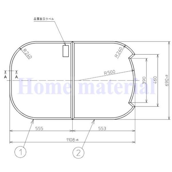 Ĉӂ TOTO Cӂ yʑgݍ킹ӂӂ YWK132 (pi PCF1300R T980W) OF1108×690mm
