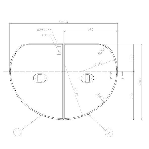  Ĉӂ TOTO Cӂ yʔctgݍ킹 g݂ӂ OF1350×950mm PCF1430N#N11 (֕i PCF1430R#NW1 )