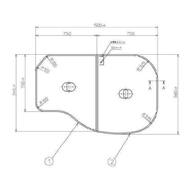 Ĉӂ TOTO Cӂ yʔctgݍ킹 g݂ӂ OF1500×980mm PCF1600LN #N11 ipiPCF1600LR #NW1jgg