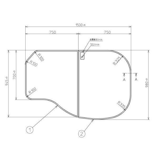  Ĉӂ TOTO Cӂ gݍ킹 g݂ӂ OF1500×980mm PCF1601L #N11 gg