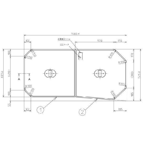 Ĉӂ TOTO Cӂ yʔctgݍ킹 g݂ӂ OF1480×730mm PCF1630LN #N11iiԕύX PCF1630LR #NW1) gg