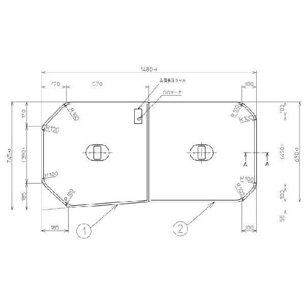  Ĉӂ TOTO Cӂ yʌyʔctgݍ킹 g݂ӂ OF1480×730mm PCF1630RN#N11 iiԕύX PCF1630RR#NW1 )