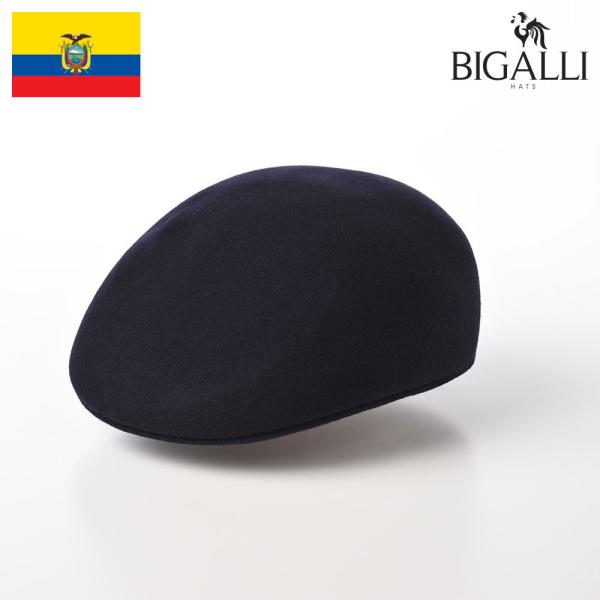 BIGALLI ハンチング帽 キャップ 帽子 メンズ レディース 秋冬 PLANETA ネイビー フェルト ウール 防寒 暖かい 普段使い ウールフェルト ギフト