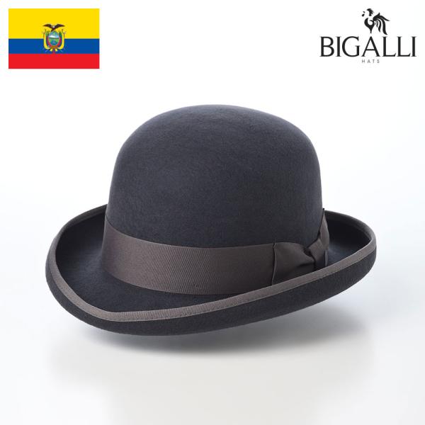BIGALLI フェルトハット 帽子 メンズ レディース 秋冬 BOWLER FULLY ダークグレー フェルト 防寒 暖かい 普段使い ボーラーハット クラシック ギフト 爆買