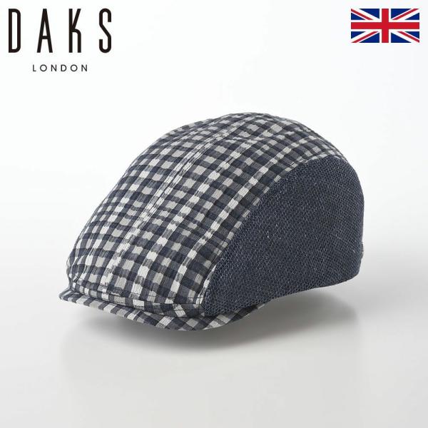 DAKS n`OX Lbv Y fB[X 傫TCY Xq CAP t   y Hunting Linen Check D1726 lCr[ M  NX}XMtg