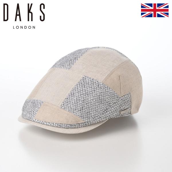 DAKS ハンチング帽 帽子 メンズ レディース 通年 Hunting Patchwork D1819 ベージュ 普段使い プレゼント ギフト