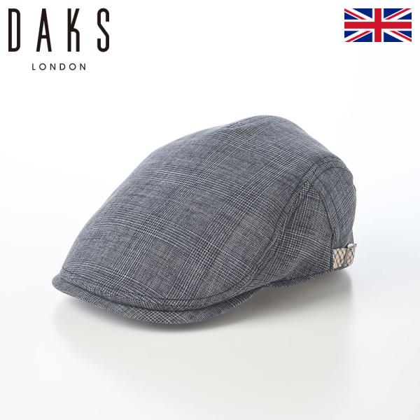 DAKS ハンチング帽 キャップ メンズ 大きいサイズ 帽子 SideFree Hunting Glen Check（サイドフリーハンチング グレンチェック） D3014 ネイビー 父の日