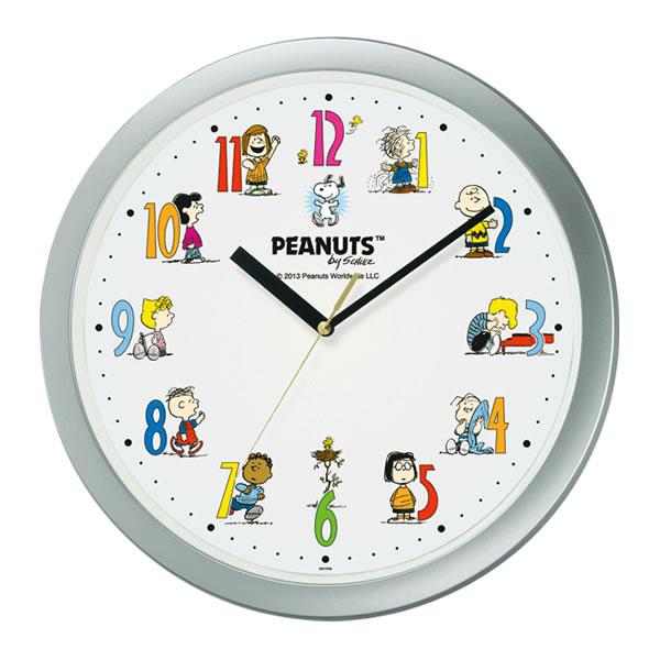 Snoopy スヌーピー 掛け時計 キャラクター アナログ 銀色 リズム時計 4kg712ma19 Peanuts ホームショッピング 通販 Paypayモール