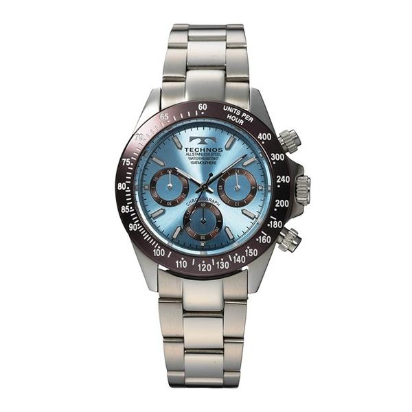 新品 TECHNOS テクノス 正規品 腕時計 シルバー アイスブルー ブラウン 
