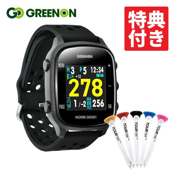 グリーンオン THE GOLF WATCH NORM GN301 ツアーティー付きセット ゴルフナビ GPS ナビ ラウンド用品 小物 アクセサリー