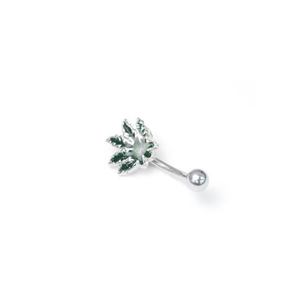 10k 天然ダイヤ 大麻 ピアス avalanche weed マリファナ ダイヤモンド 10K イエローゴールド ピアス 4-9573-01 LSJ25
