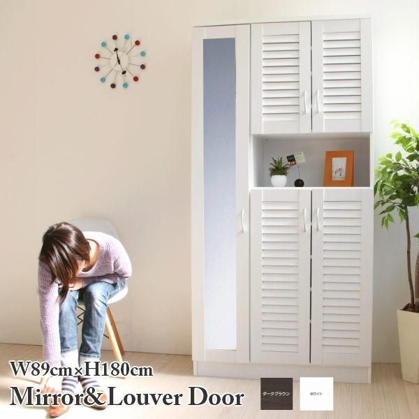 シューズボックス 下駄箱 ミラー付 ルーバー扉 cm幅 Cpb016 Cpb016 ホームスタイル 通販 Yahoo ショッピング