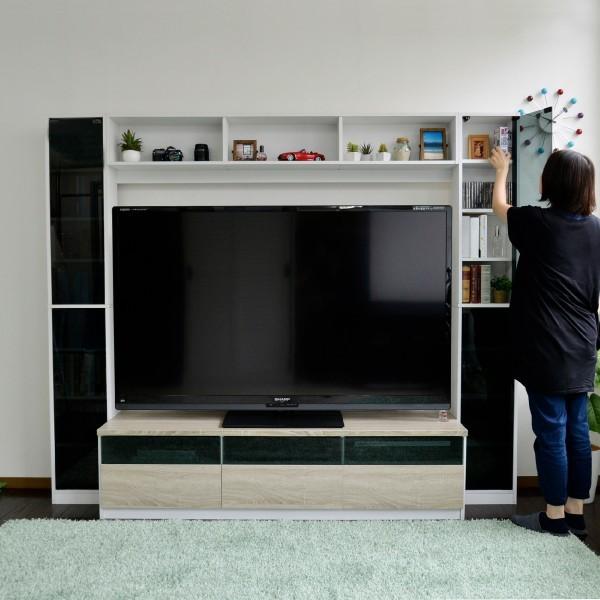 訳あり商品 テレビ台 ハイタイプ 壁面家具 ブラウン リビング壁面収納 60インチ 70インチ対応 Tv台 Tcp374 ゲート型ａｖボード テレビラック 新生活 216cm幅