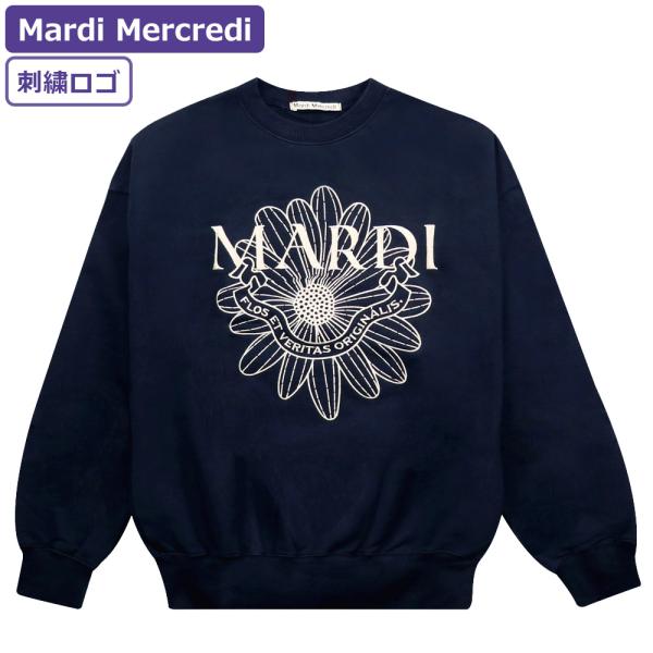 Mardi Mercredi マルディメクルディスウェット ホワイト 刺繍ロゴ ko-mardi-t0014-oatpeo.jpg