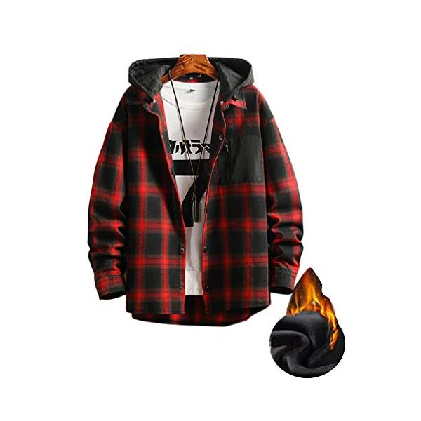 Lavnis メンズ 格子柄 フード付きシャツ カジュアル 長袖 軽量 シャツ ジャケット Us サイズ Small カラー ブルー Century21sgr Com